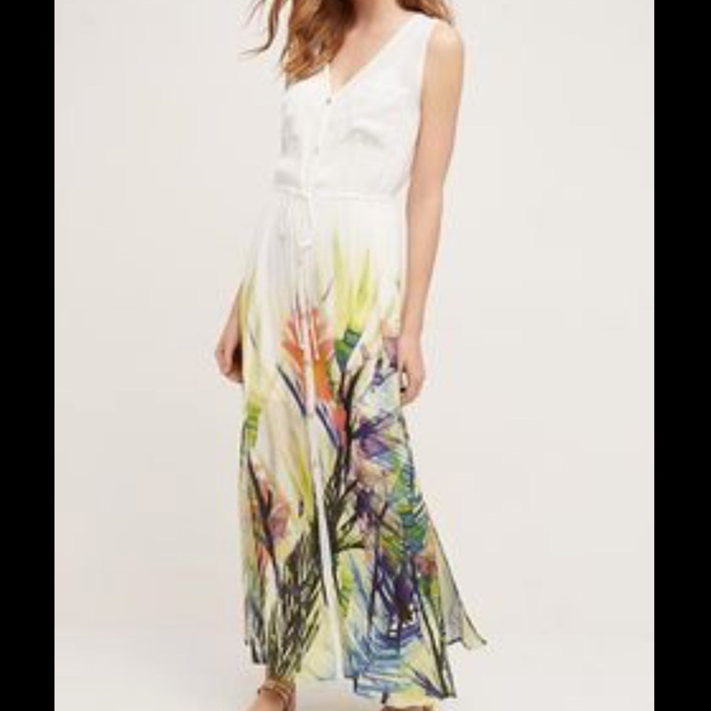 Anthro OB Watercolor Dress NWOT